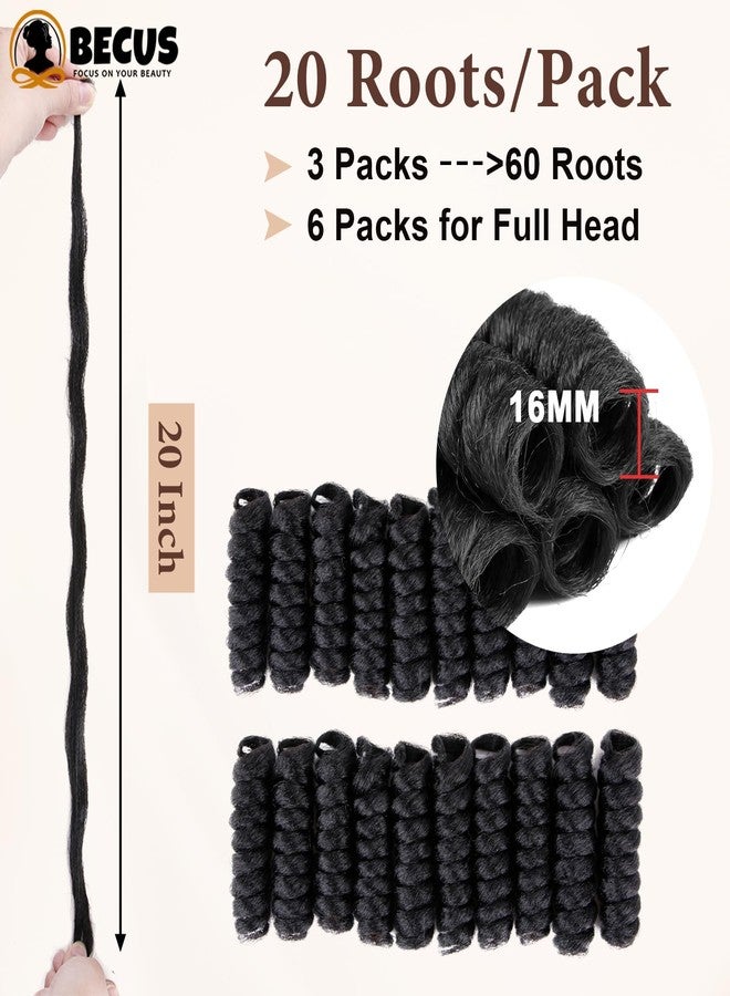 BECUS Crochet Hair for Black Women 3 Packs 20 Inch Jamaican Curly Crochet Braids Black Hair Extension Jumpy Wand Extensions(3*Packs 20'' #1B 16MM) - Image 5