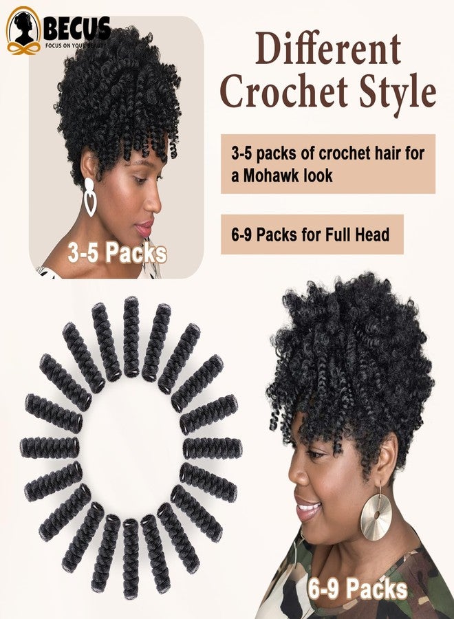 BECUS Crochet Hair for Black Women 3 Packs 20 Inch Jamaican Curly Crochet Braids Black Hair Extension Jumpy Wand Extensions(3*Packs 20'' #1B 16MM) - Image 4