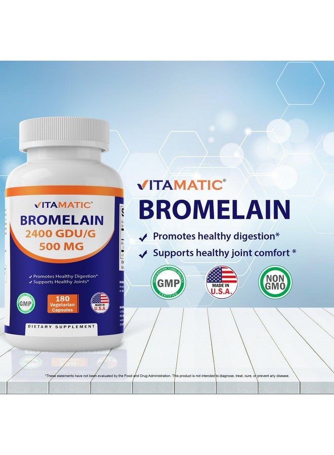Vitamatic Bromelain Supplement 500mg - 2400 GDU/g - 180 Capsules - Image 3