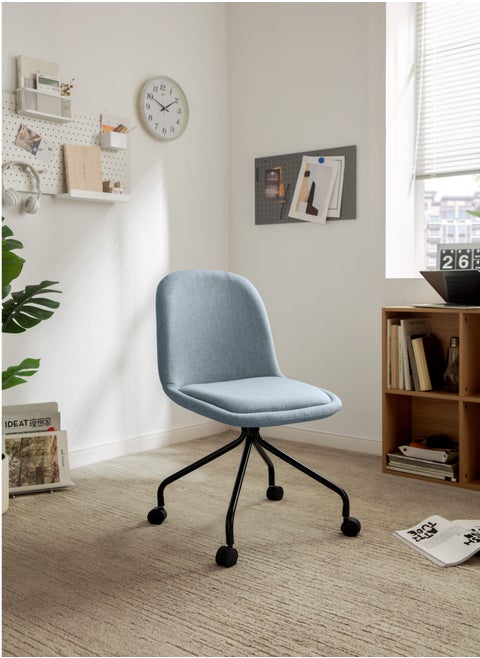 Rustic Desk Chair, Light Blue - LINSY