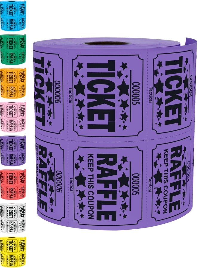 Tacticai 500 Raffle Tickets, Purple (1 of 8 Colors), Double Roll, Large Ticket for Events, Entry, Class Reward, Fundraiser & Prizes - Image 1