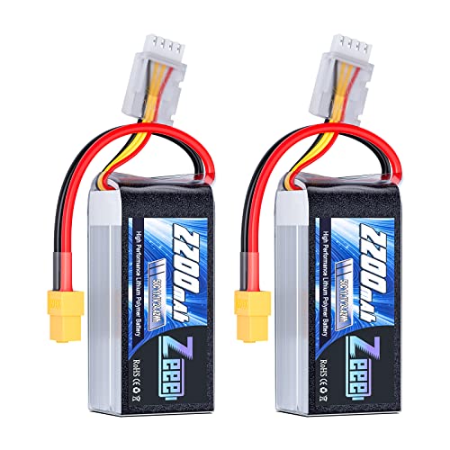 Zeee 3S Lipo Battery 2200mAh 11.1V 50C Shorty Pack Battery with XT60 Plug for RC Car Truck RC Vehicles Boat Drone RC Airplane Quadcopter Helicopter FPV Racing Hobby Models(2 Pack) - Image 1
