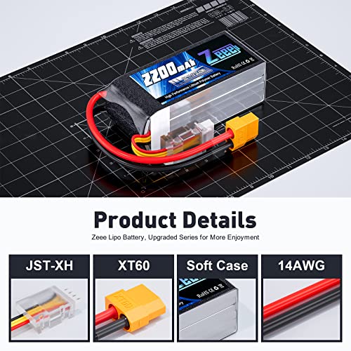 Zeee 3S Lipo Battery 2200mAh 11.1V 50C Shorty Pack Battery with XT60 Plug for RC Car Truck RC Vehicles Boat Drone RC Airplane Quadcopter Helicopter FPV Racing Hobby Models(2 Pack) - Image 3