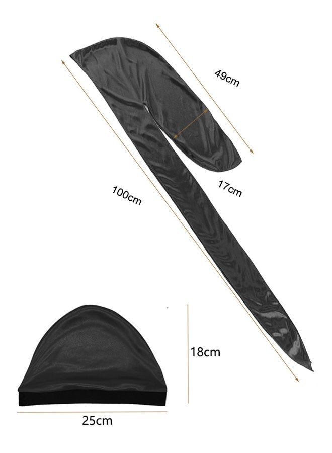 وهاواي 4Pcs Silky Durags Set with 1 Wave Cap, Silk Durag for Men Women, Durags Pack with Long Tail and Wide Straps for 360 Waves - Image 2