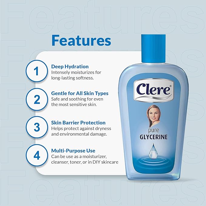 CLERE 100 Pure Glycerine Liquid for Versatile Skin Care Glycerin for Face Moisturizes Dry Skin Softens and Glycerol Reduces Stretch Marks 200 ml Pack of 1 - Image 2