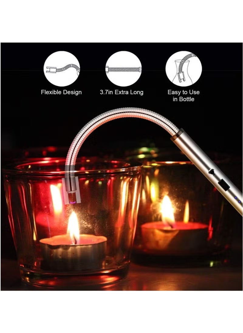 Happy Home - Flameless Electronic Lighter with LED Battery Indicator, USB Rechargeable Lighter, Windproof Lighter for Kitchen BBQ Candle Gas Stove. - Image 1