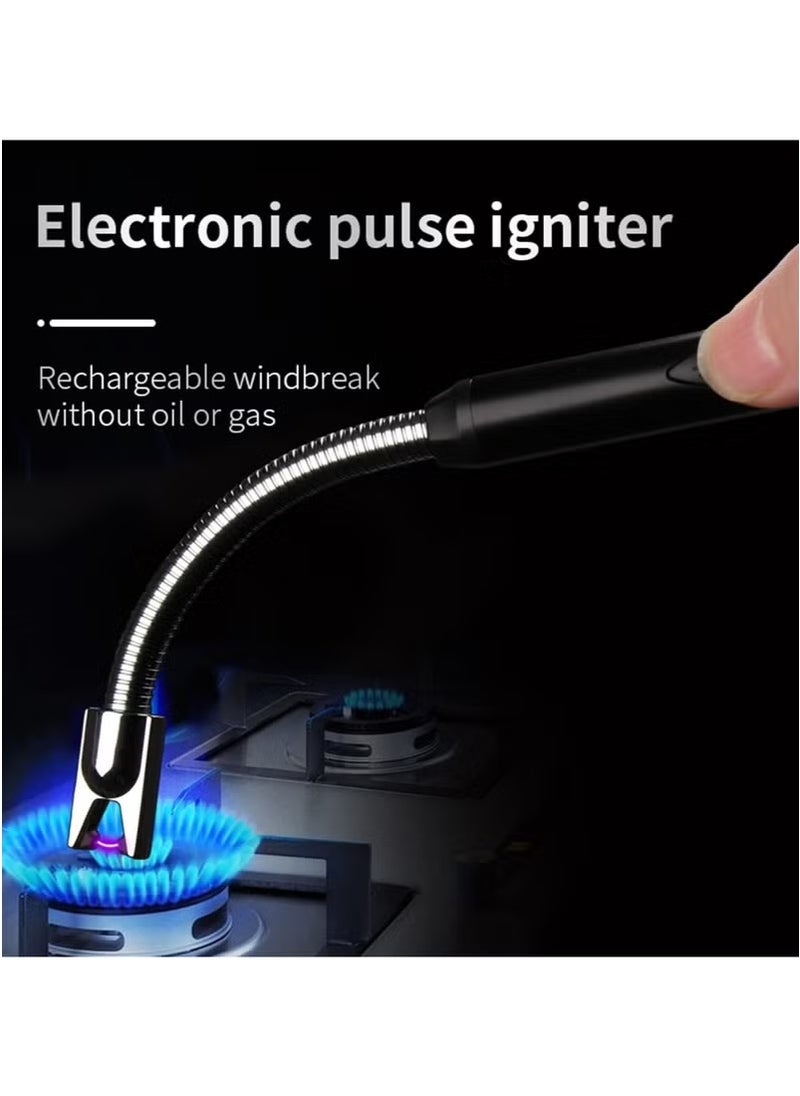 Happy Home - Flameless Electronic Lighter with LED Battery Indicator, USB Rechargeable Lighter, Windproof Lighter for Kitchen BBQ Candle Gas Stove. - Image 1