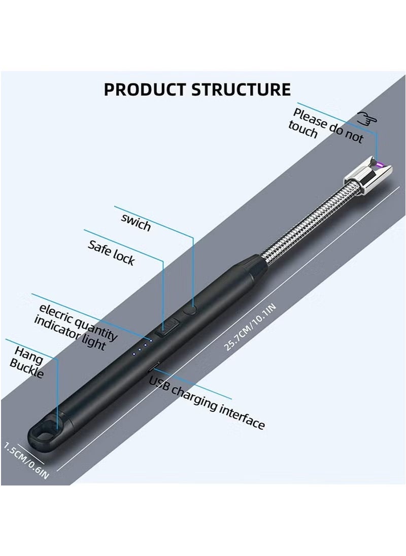 Happy Home - Flameless Electronic Lighter with LED Battery Indicator, USB Rechargeable Lighter, Windproof Lighter for Kitchen BBQ Candle Gas Stove. - Image 1