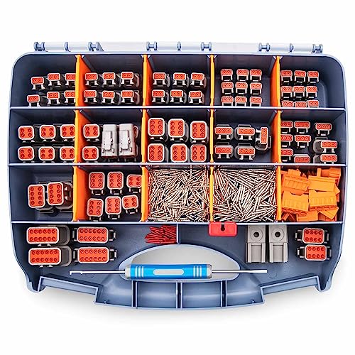 JRready ST6332 Deutsch DTM Connector Kit 2 3 4 6 8 12 Pin Gray Waterproof DTM Connectors Size 20 Solid Contact 1622AWG Removal Tool Seal Plugs Automotive Electrical Connectors 542PCS - Image 1