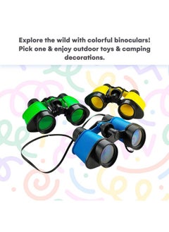 Kicko Pack Of 12 Binoculars Toy For Kids - 3.5"X5" Kids Binoculars For Bird Watching And Jungle Pretend Play - Forest Guard Costume - Safari Party Favors And Educational Adventure Gifts For Children  - Image 3