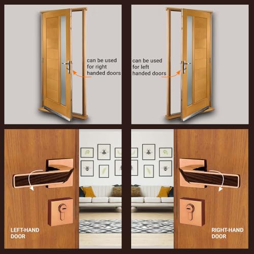 Volo Luxury Series Mortise Door Lock | Bedroom Door Lock with Brass Cylinder and 10" Lock Body for Home/Hotels/Office with 3 Brass Computerised Keys (Mortise Handle Set On Rose, PVD Rose Gold) - Image 3