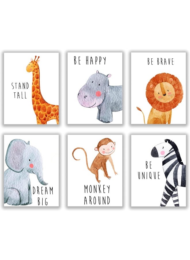 Throwback Traits Nursery Wall Decor, Baby Wall Decor, Safari Nursery Wall Decor, Nursery Wall Art, Baby Decor, Safari Nursery, Jungle Nursery Decor, Baby Animal Pictures for Nursery, Nursery Art Set of 6 8x10in. - Image 1