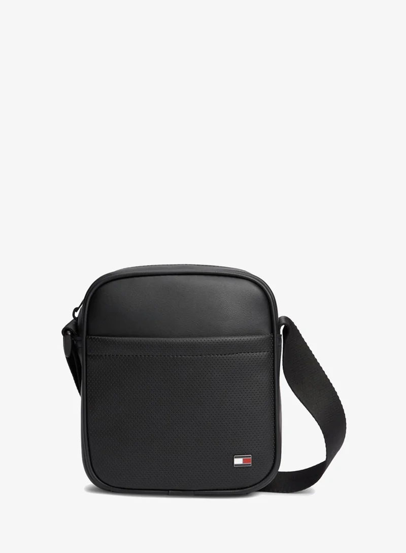 Tommy Hilfiger Enamel Flag Perforated Crossbody Reporter Bag