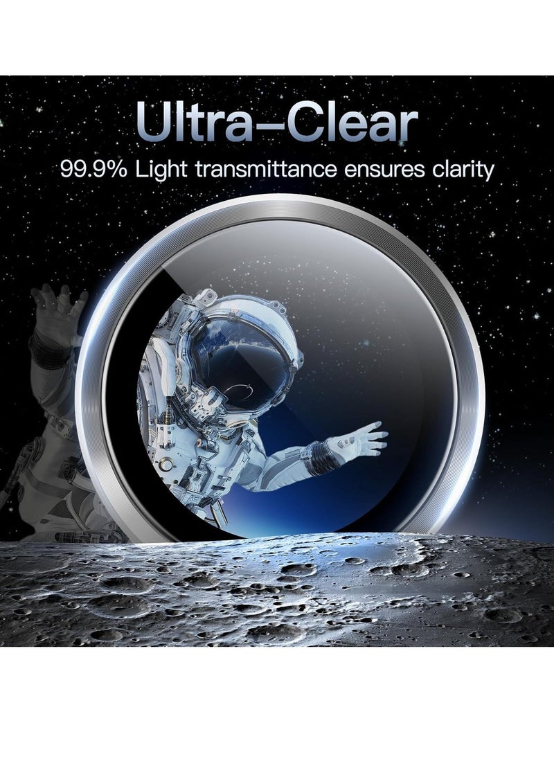 Raxoom Camera Lens Protector for iPhone 15 Pro 6.1-Inch and iPhone 15 Pro Max 6.7-Inch, 9H Tempered Glass Metal Individual Ring Cover, HD Clear, 3-Pack (White) - Image 5