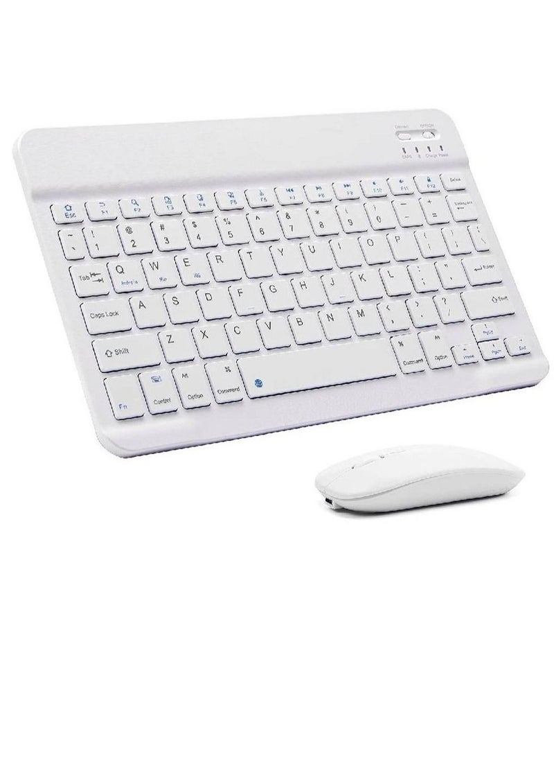 IAF Ultra-Slim Bluetooth Keyboard and Mouse Combo Rechargeable Portable Wireless Keyboard Mouse Set for Apple iPad iPhone iOS 13 and Above Samsung Tablet Phone Smartphone Android Windows (White) - Image 3
