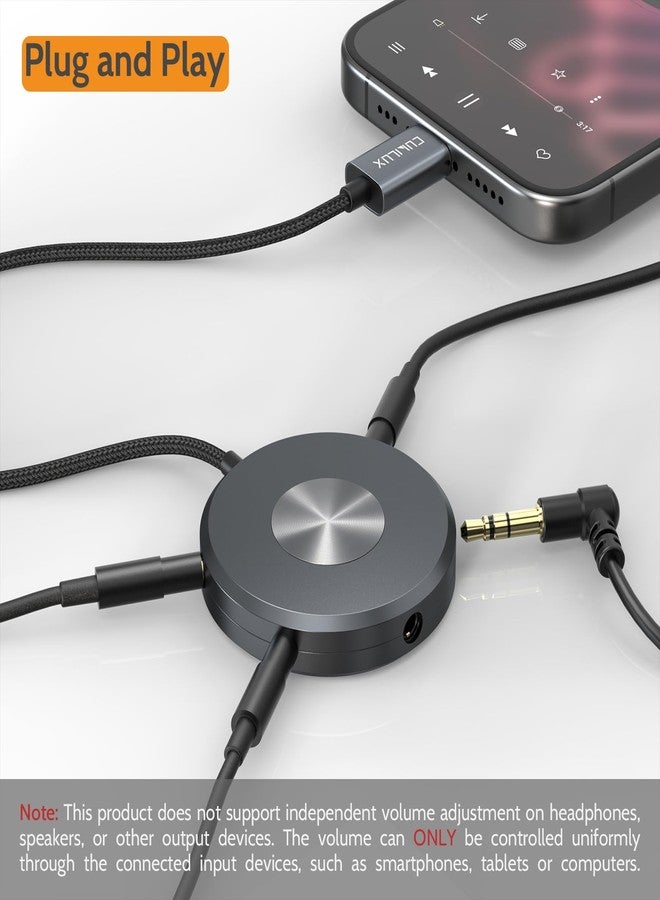Cubilux 5-Way USB C Headphone Splitter, Type C Multi-3.5mm Audio Splitter for Music Sharing, Multi Earphones Hub for MacBook, iPhone 16/15, iPad Pro, Galaxy S25/S24, Pixel 9/8 Android Phone - Image 4