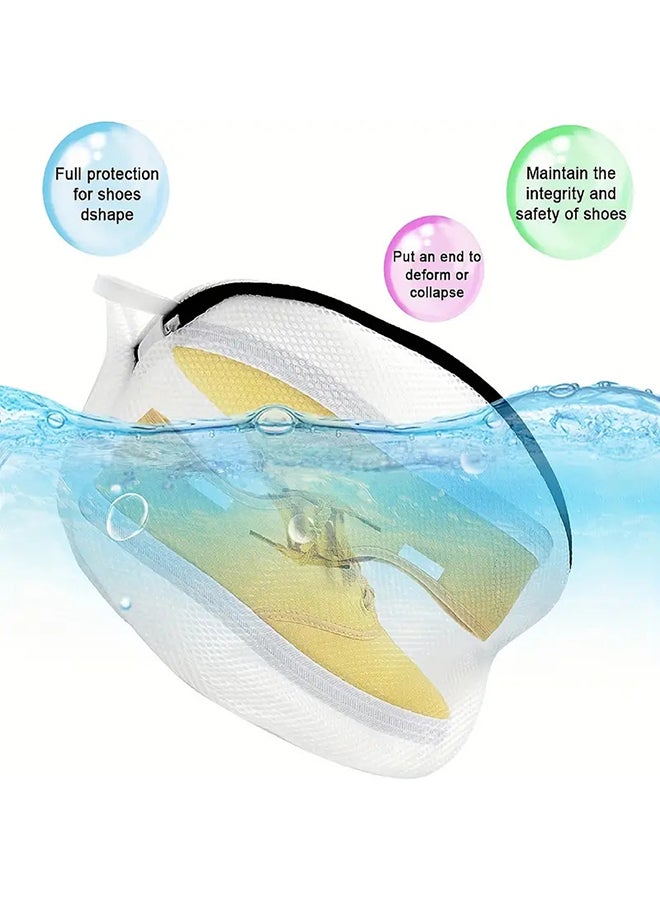 O Ozone Shoes Washing Bags - Reusable Mesh Laundry Bags - Shoe wash bag for Sneakers, Trainers, Running Shoes - Fit up to Men’s Size 12- White - Image 4