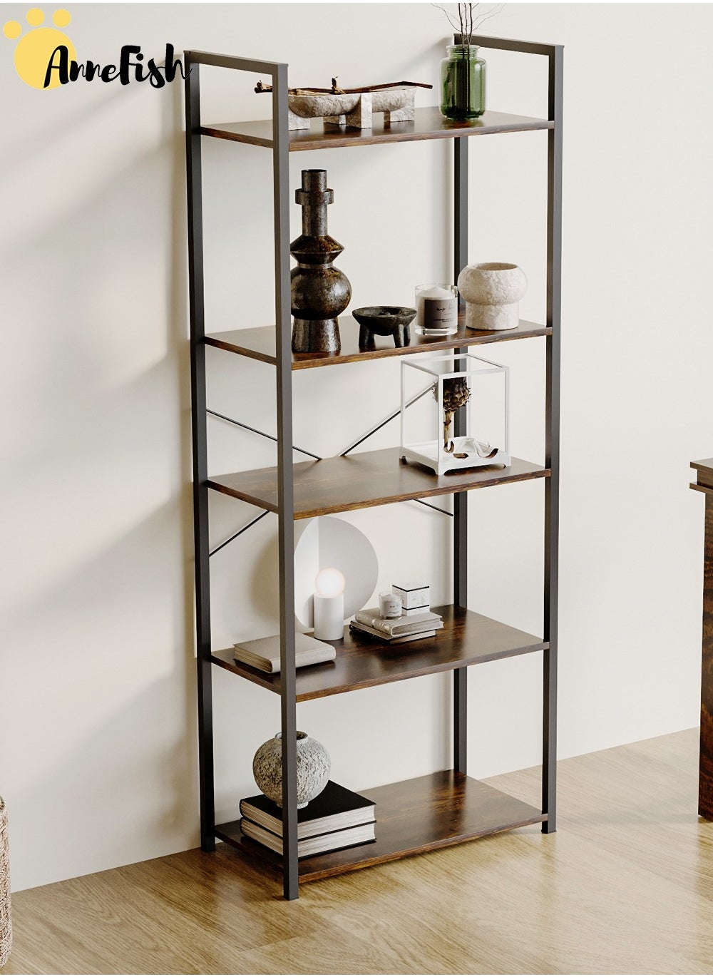 5 Tier Storage Shelves Kitchen Bakers Rack With Storage Cabinet Cupboard Organizer Bookcase Microwave Oven Stand For Living Room And Kitchen 