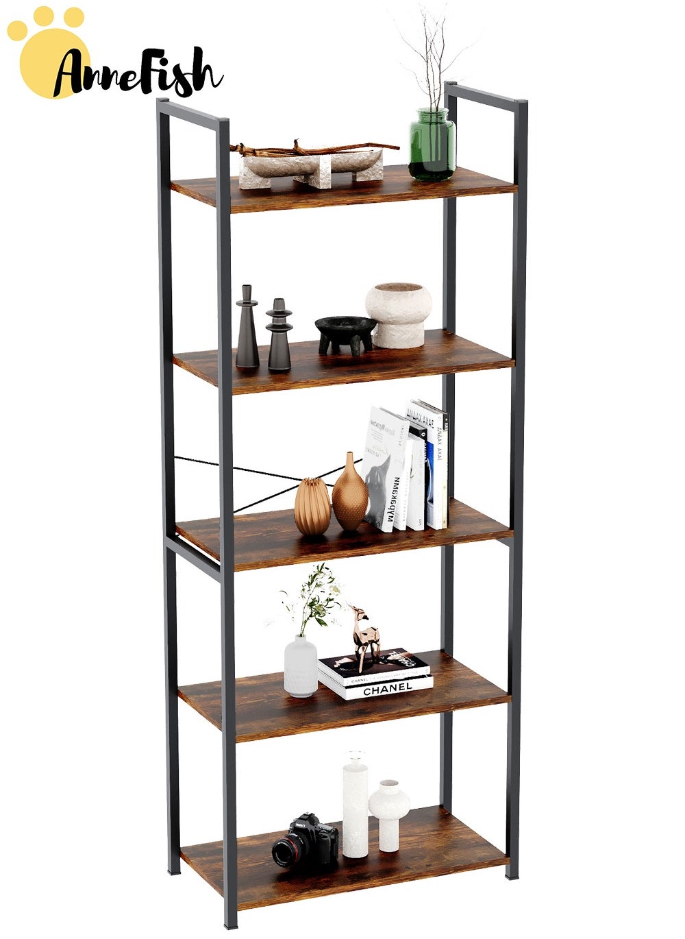 5 Tier Storage Shelves Kitchen Bakers Rack With Storage Cabinet Cupboard Organizer Bookcase Microwave Oven Stand For Living Room And Kitchen 