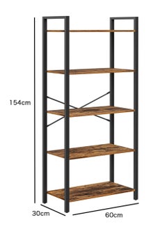 AnneFish Bookshelf Living Room Bookcase 5 Tier Storage Shelves Kitchen Bakers Rack With Storage Cabinet Cupboard Organizer Bookcase Microwave Oven Stand For Living Room And Kitchen Easy Assembly  - Image 2