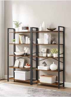 AnneFish Bookshelf Living Room Bookcase 5 Tier Storage Shelves Kitchen Bakers Rack With Storage Cabinet Cupboard Organizer Bookcase Microwave Oven Stand For Living Room And Kitchen Easy Assembly  - Image 4