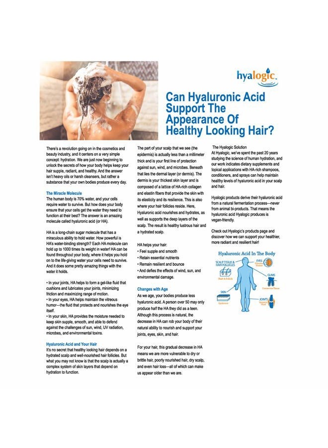Hyalogic Moisturizing Shampoo, 10 fl oz - Hyaluronic Acid (HA), Daily Cleansing, Hydrating, Detangling, Purifying Shampoo for All Hair Types - Image 5