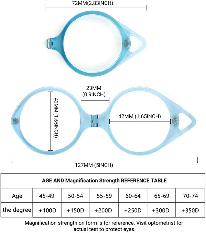 TERAISE Mini Folding Reading Glasses Pendant Necklace Readers Lightweight Portable Anti-Loss Reading Glasses with Exquisite Case for Women and Men - Image 5