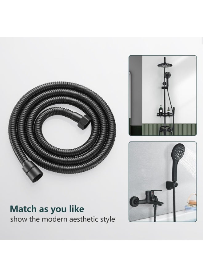BRIMIX Stainless Steel Flexible Shower Hose Replacement for Hand Showerhead Leak-Proof Rust Resistant Shower Pipe Black 1.5M  - Image 2