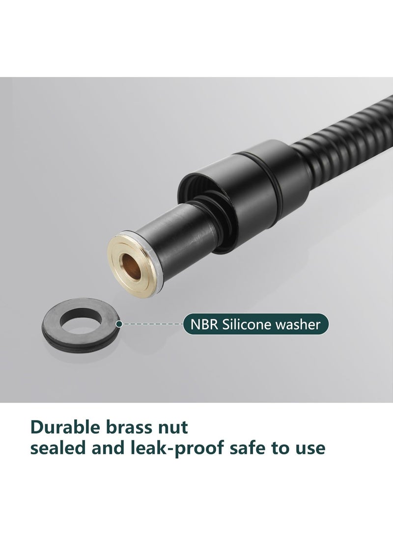 BRIMIX Stainless Steel Flexible Shower Hose Replacement for Hand Showerhead Leak-Proof Rust Resistant Shower Pipe Black 1.5M  - Image 3