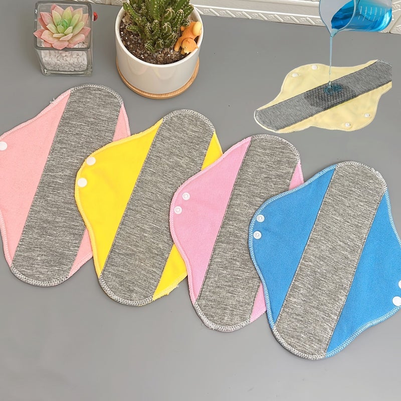 4pcs Assorted Varieties Daily Washable Protective Pads Soft Reusable Leak Proof Diaper Cloth Liners With Absorbent Graphene Cleaning Liner Convenient For Travel - Image 1