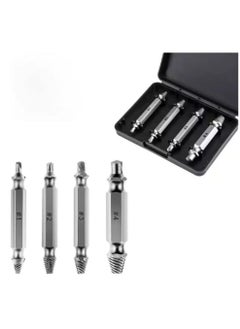 Rubik Screw Extractor Set, 4Pcs Damaged Broken Stripped Bolt Remover Extractor Kit Hand Tools Gadgets Gifts for Men  - Image 5