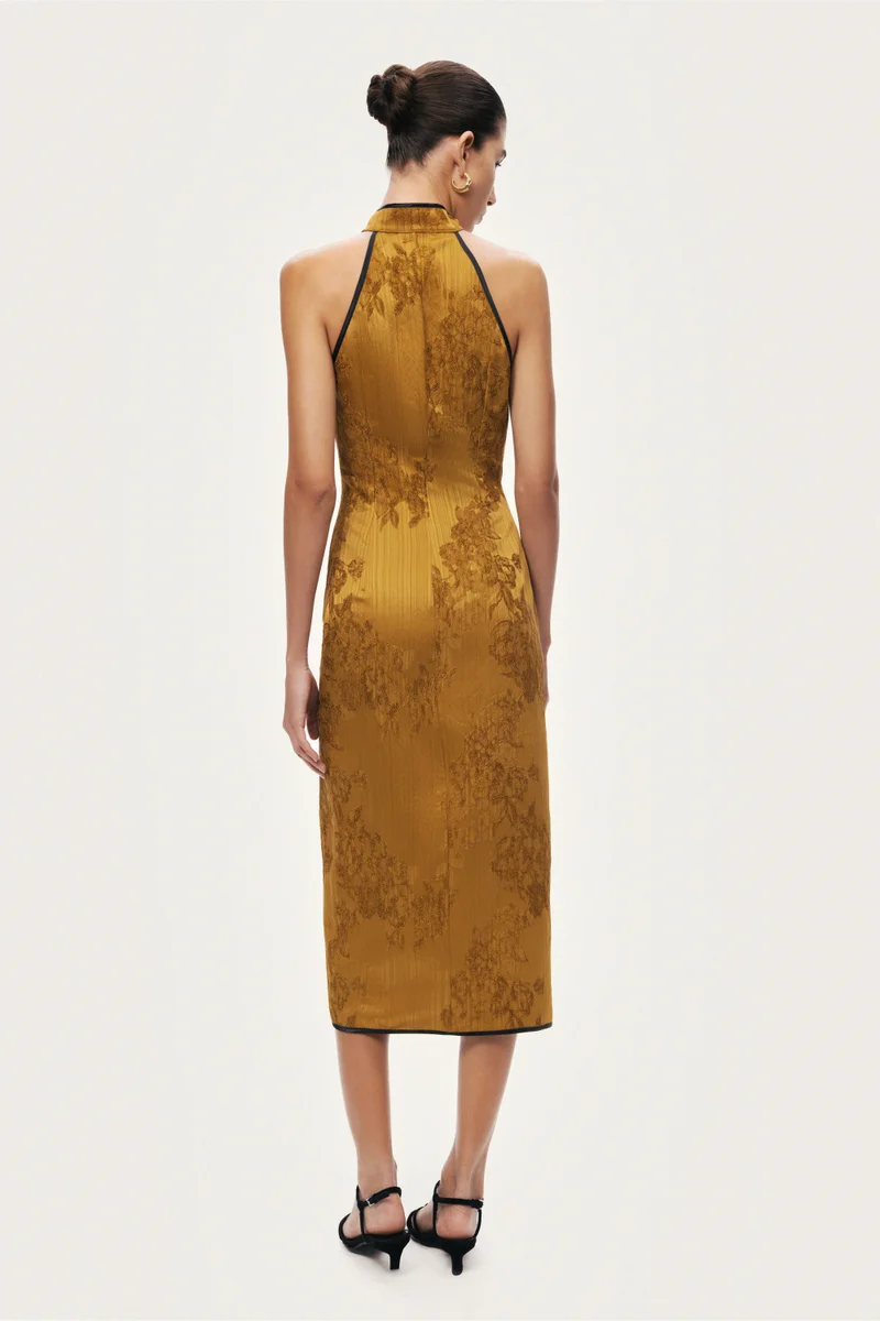 Nocturne  High-Neck Button-Detail Midi Dress for Women | Best Price UAE