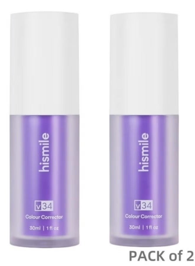 HiSmile V34 Colour Corrector (2-Pack) – Purple Teeth Whitening Booster for Stain Removal and Colour Correction  - Image 1