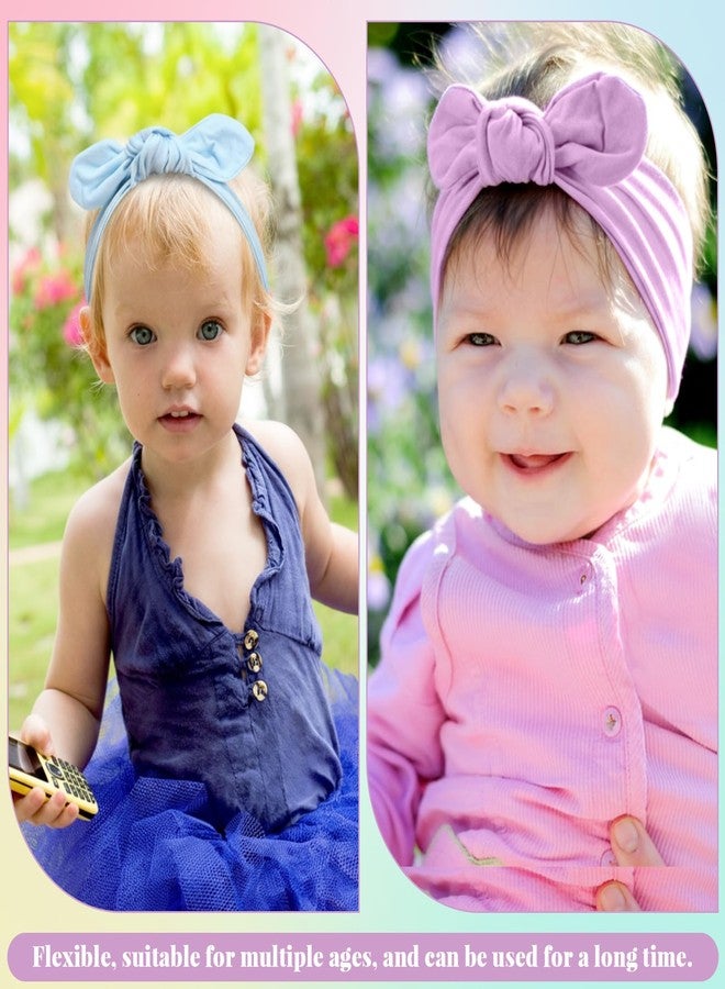 جيجكسين مجموعة جيغشين المكونة من 12 ربطة شعر من قماش البوليستر للبنات، قابلة للإزالة، بألوان زاهية، مزينة بفيونكات على شكل آذان أرنب، إكسسوارات شعر (باستيل) - Image 5