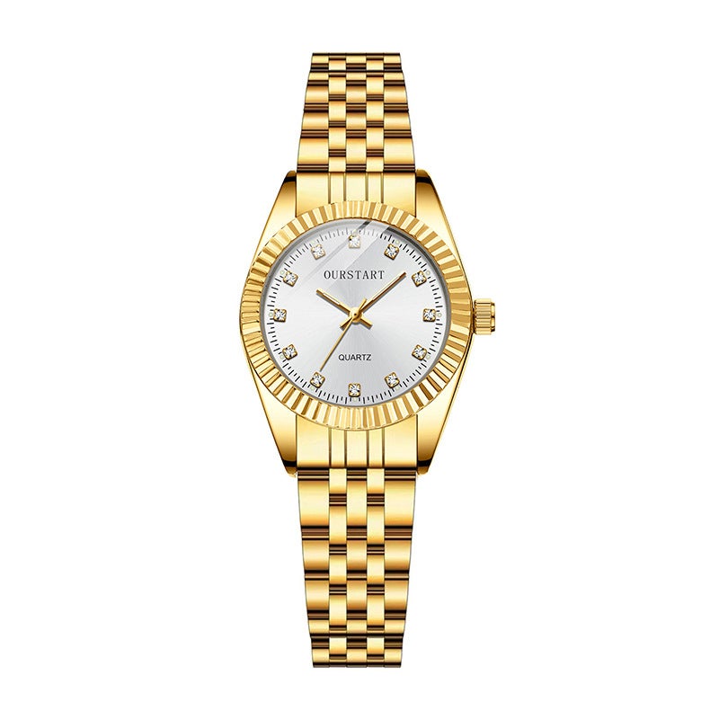 New Couple Quartz Watch Set gold and white women's style