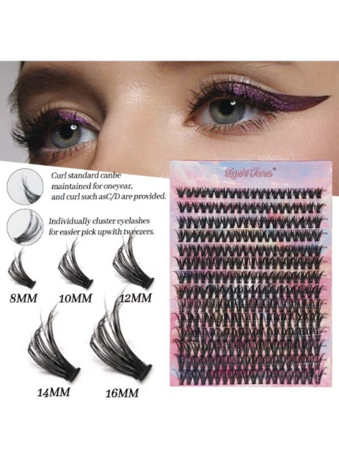 lashvana 280pcs DIY Lash Extension Kit – Individual Lash Clusters with Lash Bond, Remover & Applicator – Eyelash Glue and Tweezer Set – Easy-to-Apply Soft Natural Eyelashes for Home Use – Reusable Fluffy False Lashes for Women – Long-Lasting Volume Lashes for Daily Wear, Party, Wedding, Prom – Complete At-Home Eyelash Extension Kit for Beginners & Pros - Image 3