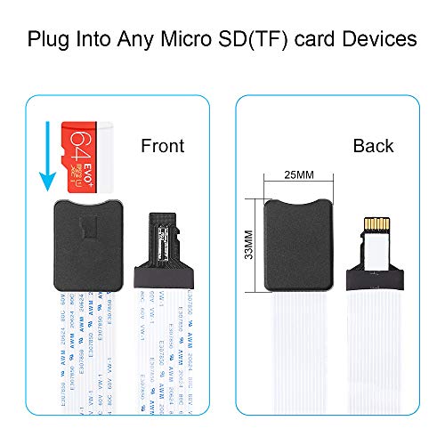 ELECTOP Micro SD to Micro SD Card Extension Cable - TF Card Reader Adapter, Flexible Extender Compatible with GPS, 3D Printer, Raspberry Pi, TV, DVD, SDXC - Image 2