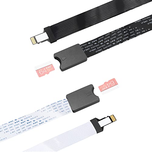 ELECTOP Micro SD to Micro SD Card Extension Cable - TF Card Reader Adapter, Flexible Extender Compatible with GPS, 3D Printer, Raspberry Pi, TV, DVD, SDXC - Image 1