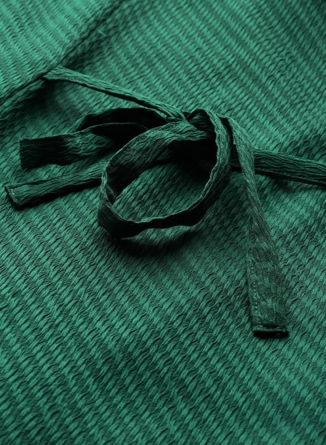 Freehand  Women Flared Textured Sweetheart Neck Sleeveless Button Down Dress for Women | Best Price UAE