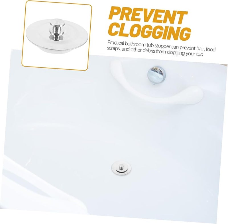 Unomor Stainless Steel Bathtub Drain Stopper Easy Removal Clean Clog Prevention - Image 4