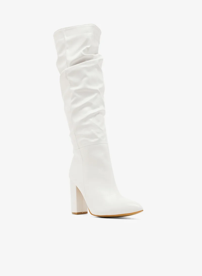 Ginger Pointed Toe Heeled Knee High Boots