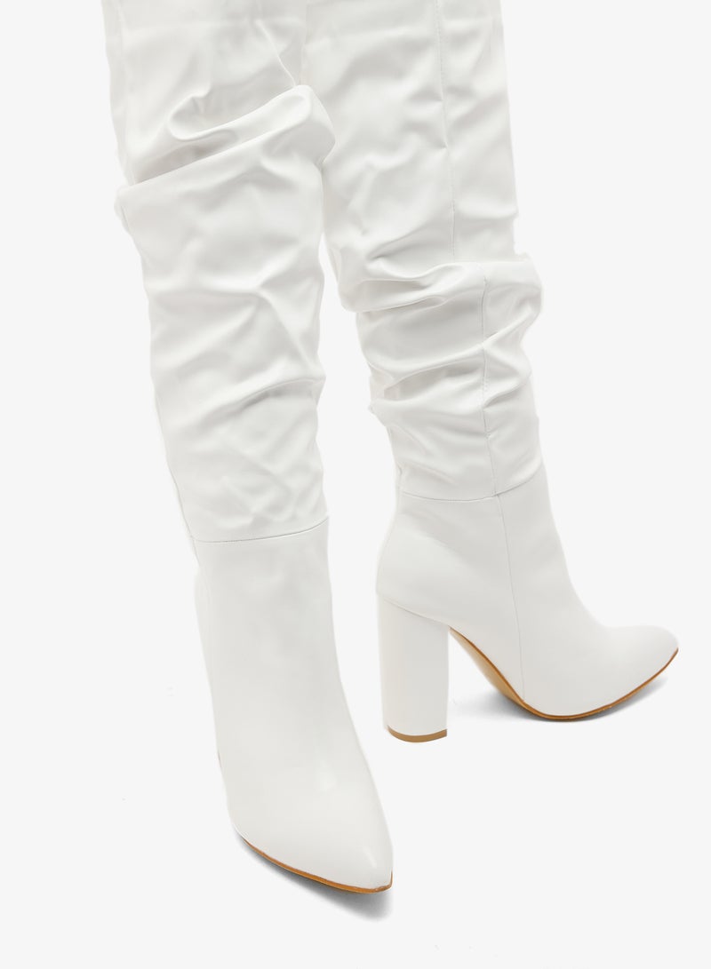 Ginger Pointed Toe Heeled Knee High Boots - Image 4