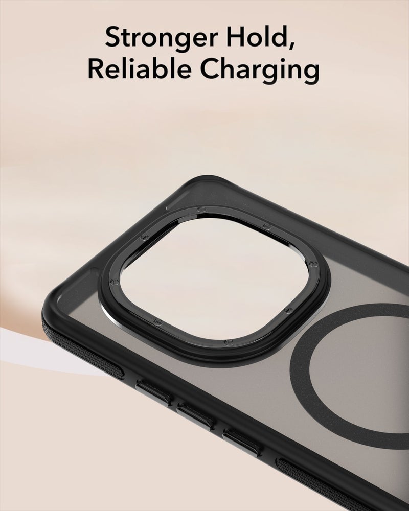 غطاء MagSafe بTPU + PC لـ Redmi Note 15 باللون أسود مغناطيسي من مادة TPU مع مغناطيس قوي وملمس ناعم مع مقاوم للصدمات مع حماية من السقوط للتنقل اليومي سهل التخزين سهل الحمل - Image 3