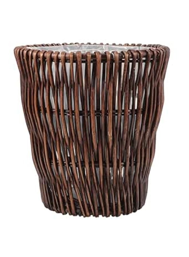 Woven Rattan Trash Bin 26cm Diameter 28cm Height Eco Friendly Bathroom Office Waste Basket - Image 1