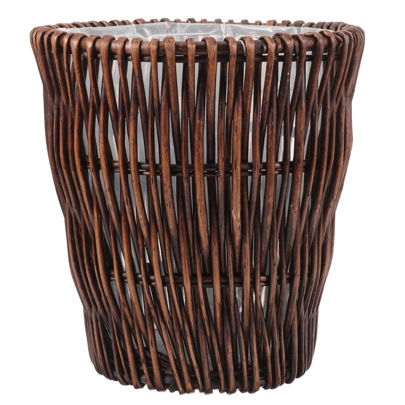 Woven Rattan Trash Bin 26cm Diameter 28cm Height Eco Friendly Bathroom Office Waste Basket - Image 2