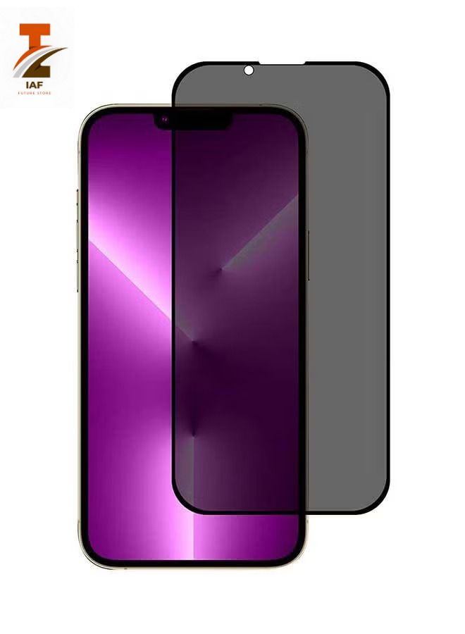 إيف واقي شاشة من الزجاج المقوى خماسي الأبعاد مضاد للتجسس ومقاوم للتجسس لهاتف آيفون 13/13 برو ، أسود - Image 1