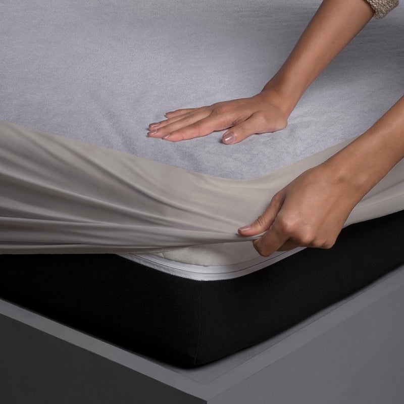 JDX 100 Waterproof Premium Cotton Mattress Protector Cotton Feel Terry 72x78 inch Ultra Soft Waterproof Mattress Protector King Size Breathable and Hypoallergenic Ultra Soft Fitted Bed Protector - Image 1