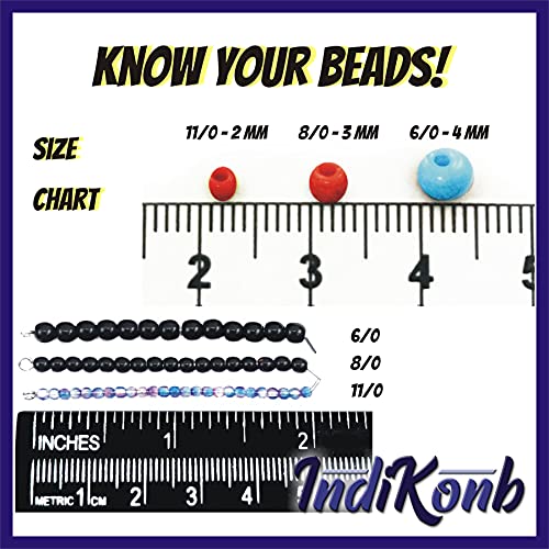 INDIKONB 40 Colors 3 mm Seed Beads Jewellery Making Material - Includes Small Multicolor Seed Beads | Art and Craft (3 mm - 8/0, 40 Colours) | OTSR 40 M | - Image 3