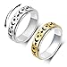 OreilleStar Anxiety Ring for Women Fidget Ring Stainless Steel Fidget Toys Adults Spinner Ring Silver Moon Star Fidgit Band Ring - Image 3