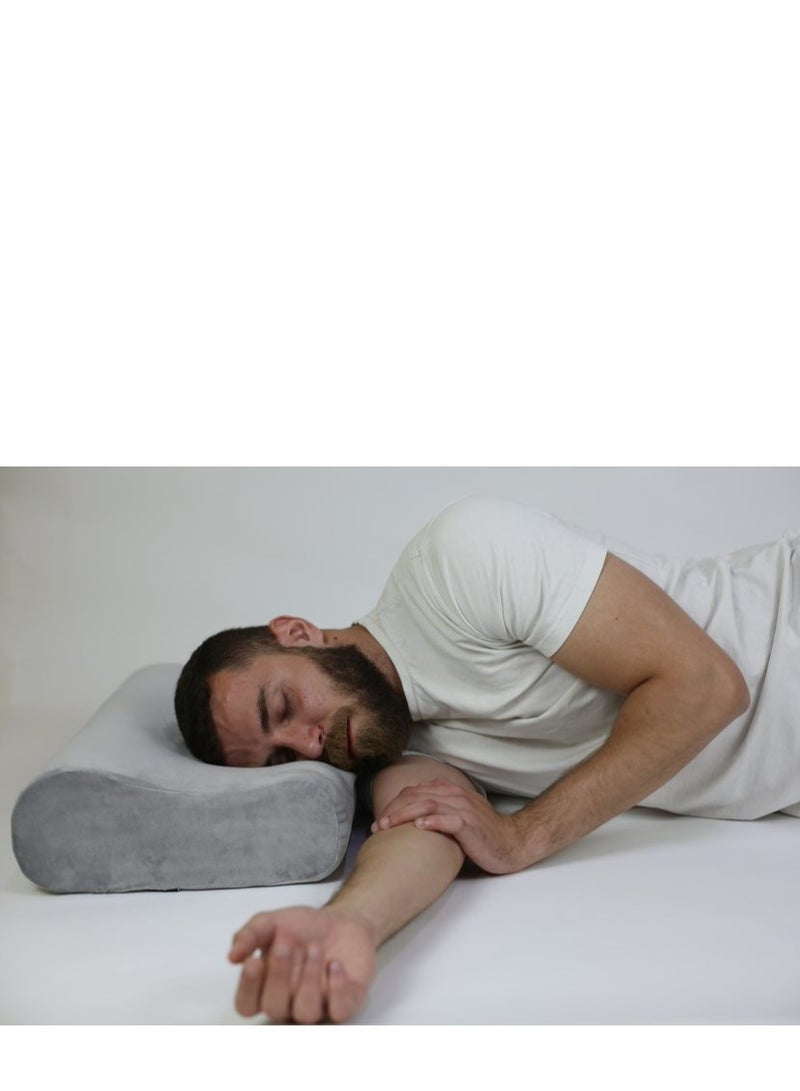 اتش تي تصميم طبي مدروس للحصول علي نوم مريح وصحي طول الليل من اتش تي مع مخده الكونتور الطبيه ، لون رمادي - Image 3